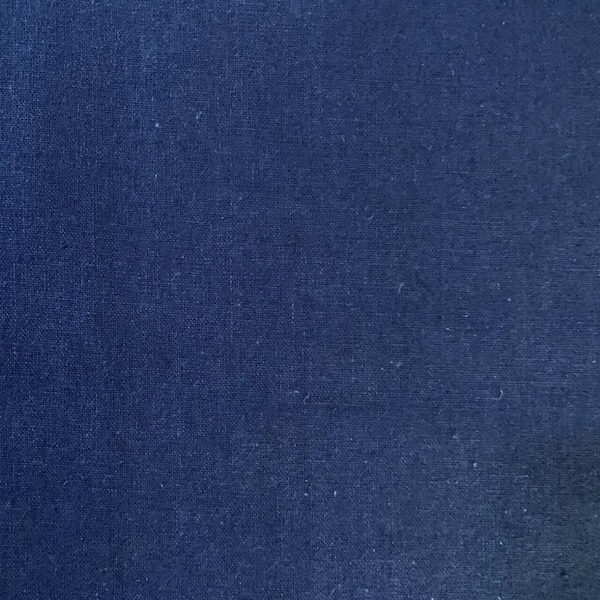 Solid indigo blue Japanese cotton linen fabric H-CL-6001-E