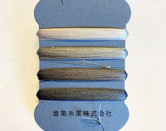 Kinkame #11 SMOKE silk thread Japanese 4 color assortment gray