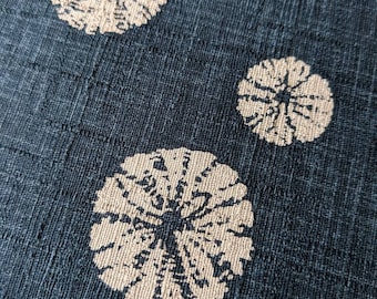 Morikiku Shibori Sand Dollars Japanese cotton dobby fabric PRINT M18000-A22 blue beige