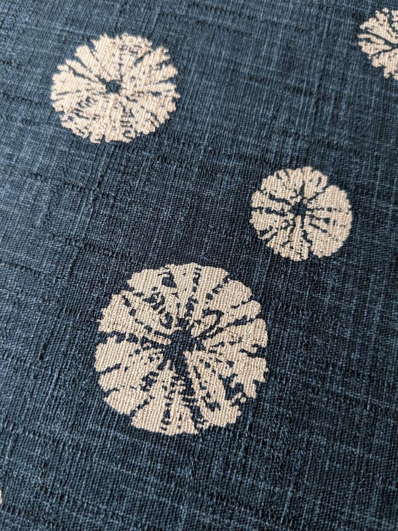 Morikiku Shibori Sand Dollars Japanese cotton dobby fabric PRINT M18000-A22 blue beige image 1