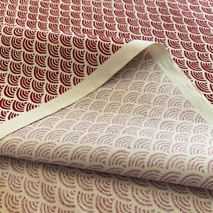 Sevenberry Waves Japanese cotton fabric 88220-1-1 red beige image 4