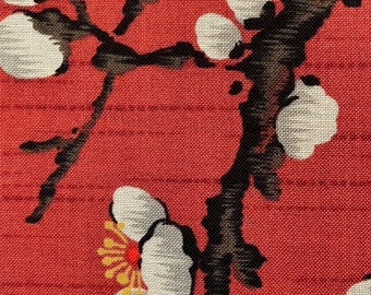 Sakura Cherry Blossoms & Branches Kokka Japanese cotton fabric - red