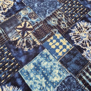 Printed Shibori Sashiko Patchwork Senyo Japanese cotton fabric SO-58700-2 A medium blue