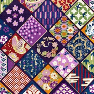 Senyo Golden Flower Story Japanese cotton fabric SK-6400-2C purple