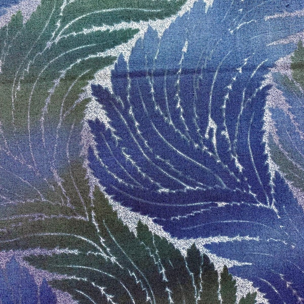 Feather Handworks Japanese printed cotton taupe fabric SP10242S-F lapis blue