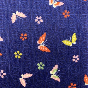 Little Butterflies Sevenberry Japanese cotton fabric 83044-1-5 blue