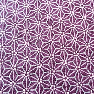 Morikiku Asanoha Hemp Leaf Star Japanese cotton dobby fabric M17000-E12 purple