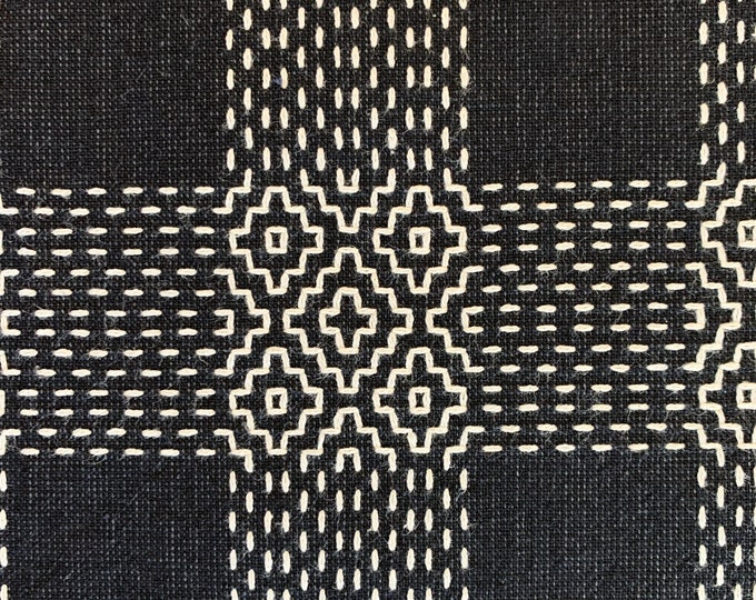 Olympus Sashiko Pattern - Arare-kikko 12.25" Sq. 100% Cotton In Navy