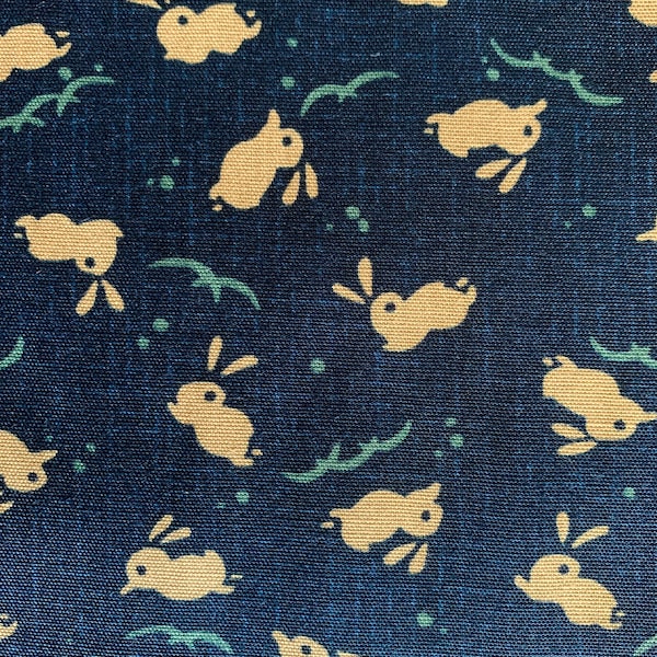 Cute Bunnies Japanese cotton fabric KW-3375-2-A blue