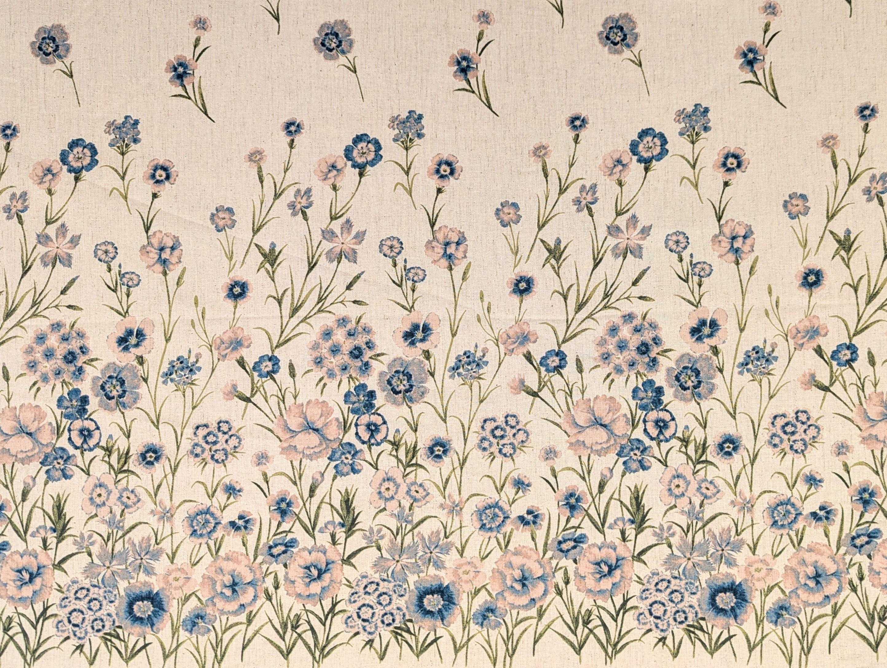 Summer Meadows Panel Koizumi Momen-t Cotton Linen Fabric 142-1293