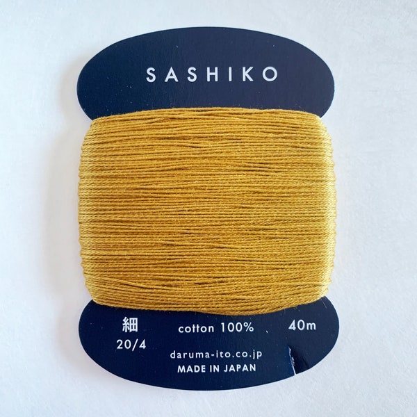 Daruma #220 KINCHA Japanese Cotton SASHIKO thread 40 meter skein 20/4 金茶 golden tea