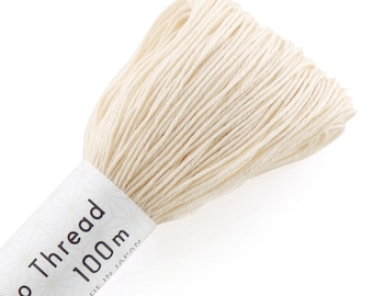 Olympus Color #102 Japanese cotton Sashiko thread OFF WHITE 100 meter skein
