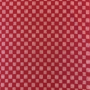 Sevenberry printed Ikat squares Japanese cotton fabric 88229-4-2 red image 2