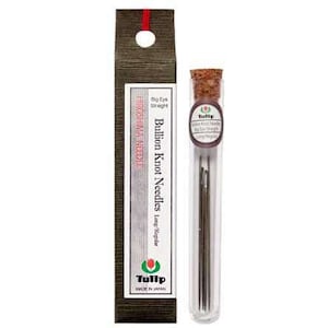 Agujas para nudos de tulipán Bullion, largas, regulares, de ojo grande, rectas THN-100e