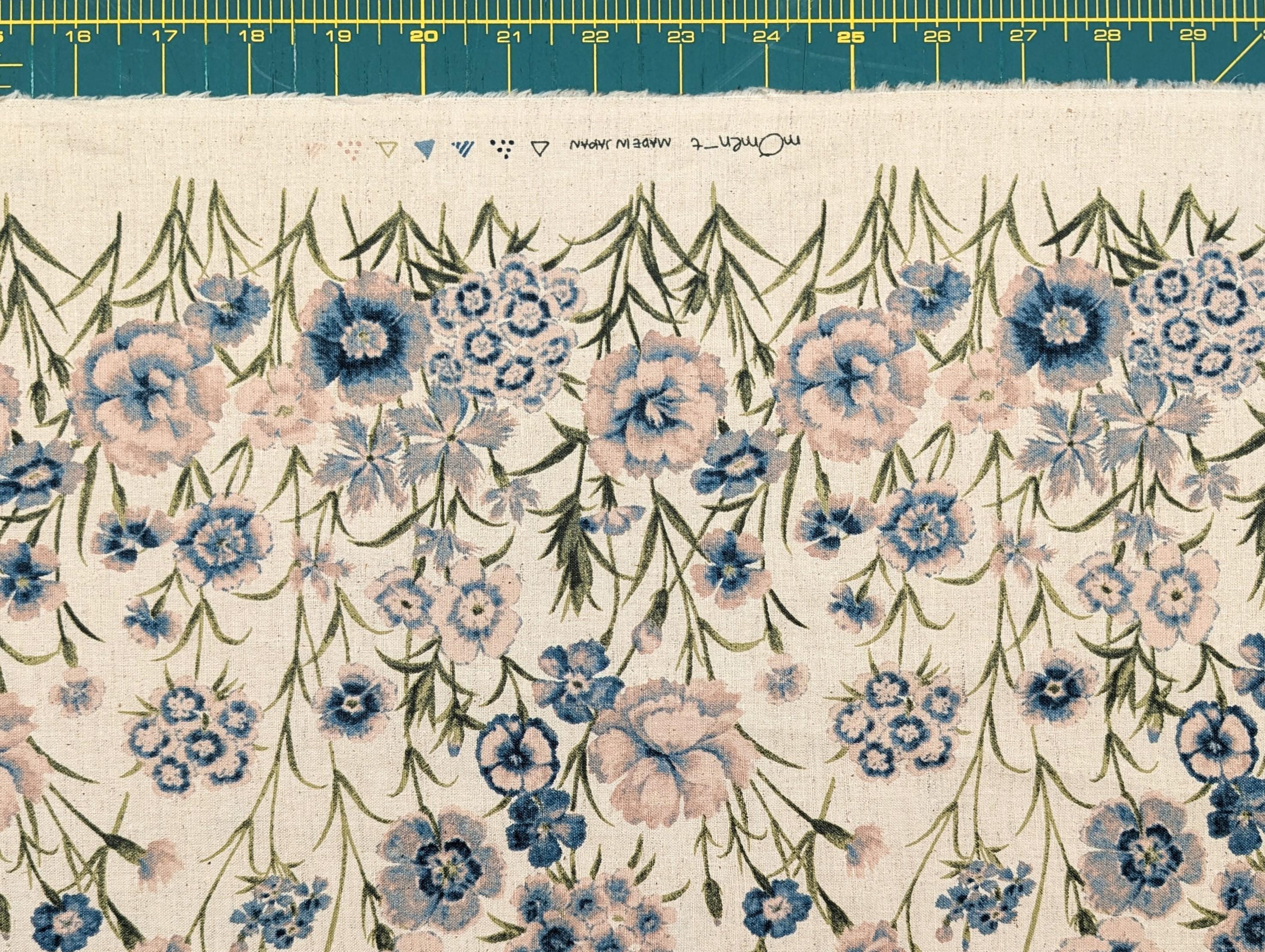 Summer Meadows Panel Koizumi Momen-t Cotton Linen Fabric 142-1293