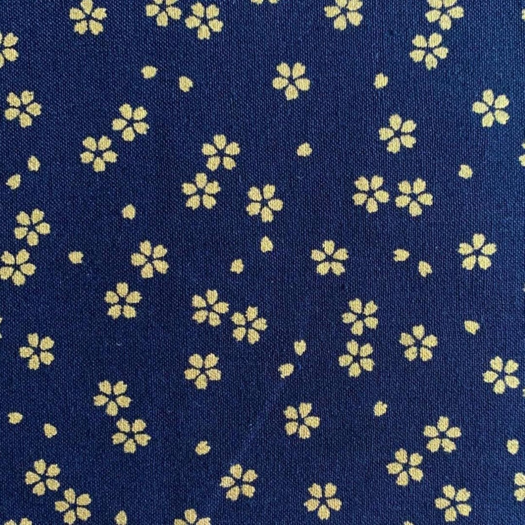 Golden Sakura Cherry Blossoms Sevenberry Japanese Cotton Fabric