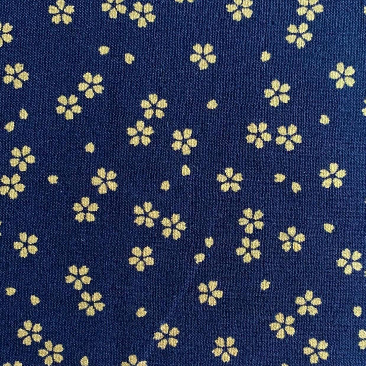 Golden Sakura Cherry Blossoms Sevenberry Japanese Cotton Fabric