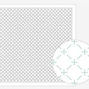 Daruma Rice Sashiko Fukin Japanese cotton sashiko sampler cloth 8430-1105 white