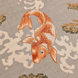 Hopping Koi Hokkoh Japanese cotton dobby fabric 1024-140-2 B gray