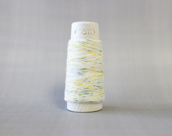 Lecien Cosmo Hidamari Speckle Shaved Ice Yellow Green Japanese Cotton Sashiko thread 30 meter skein 89-104