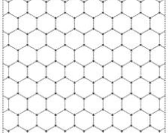 Yokota Honeycomb Tortoise Shell Sashiko Fukin Japanese cotton sampler cloth 843K-27 white