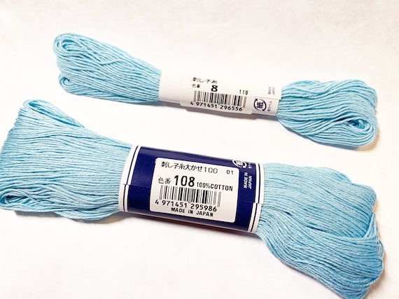 Olympus Sashiko Garn – 20 Meter Baumwollfaden In Blau Für Traditionelle Japanische Stickerei
