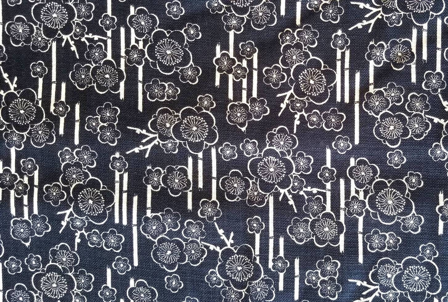Sevenberry Plum Cherry Blossoms Japanese Cotton Fabric 88333