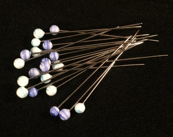 Tulip Glass-Head Pins Aosora THN-097e from Hiroshima Needles Japan