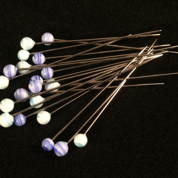 Tulip Glass-Head Pins Aosora THN-097e from Hiroshima Needles Japan