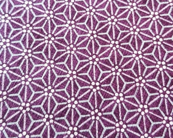 Morikiku Asanoha Hemp Leaf Star Japanese cotton dobby fabric M17000-E12 purple