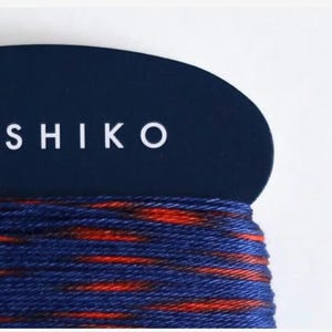 Daruma #302 VARIEGATED navy blue and flame red Japanese Cotton SASHIKO thread 40 meter skein 20/4