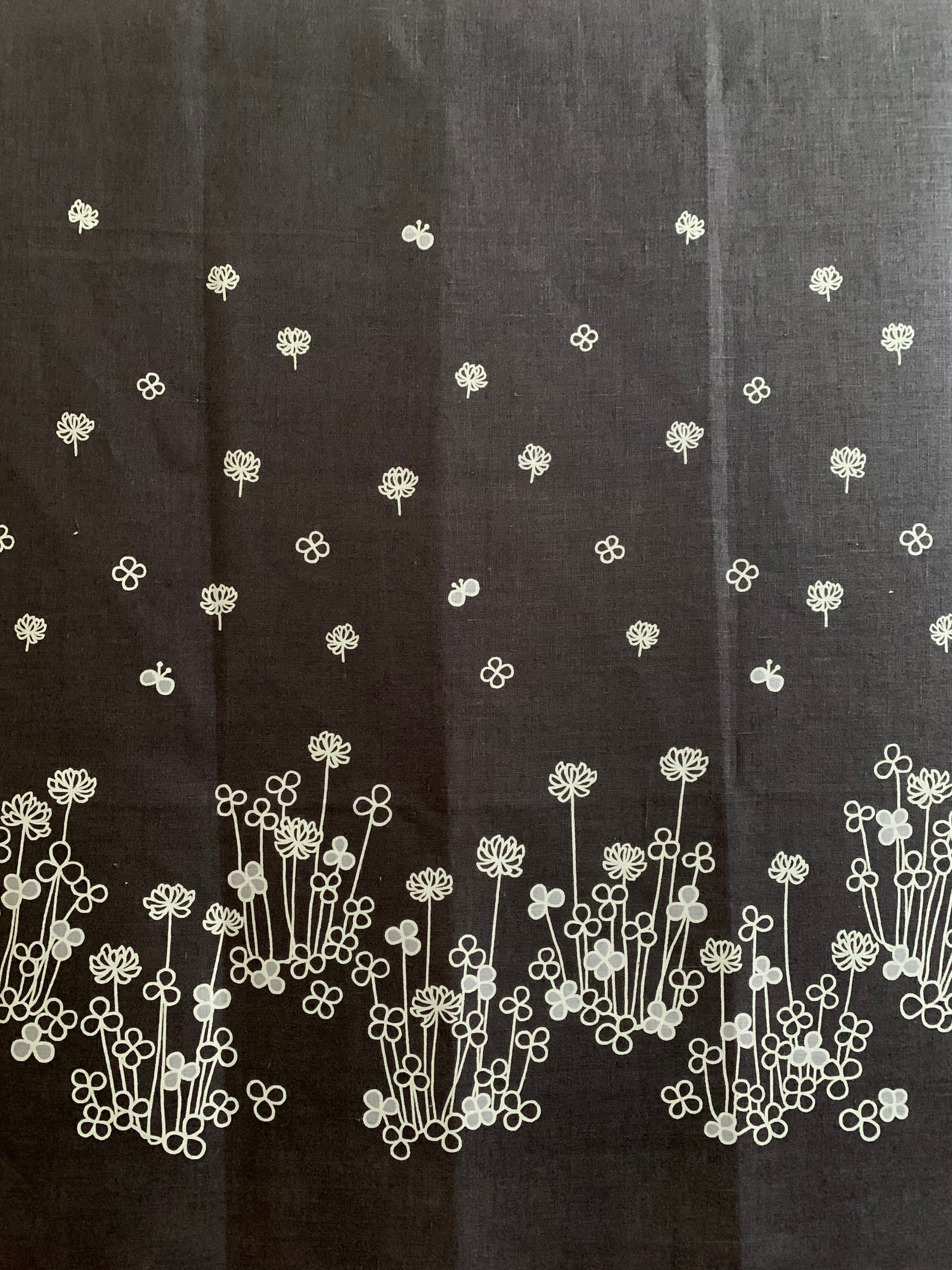 Linen Border Print Fabric by the Yard Etsy