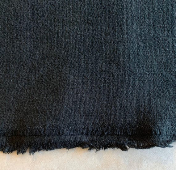 Cosmo jet black Japanese cotton linen blend canvas fabric AD5188-300