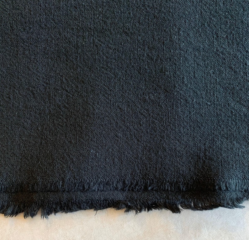 Cosmo jet black Japanese cotton linen blend canvas fabric AD5188-300 image 1