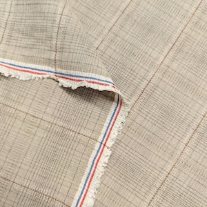 Junko Matsuda yarn dyed plaid Japanese cotton fabric Y23-0155 B tan