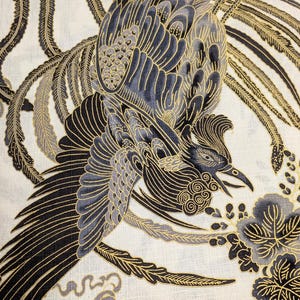 NEW Golden Phoenix Hokkoh Japanese cotton dobby fabric 1024-1110-1 A white