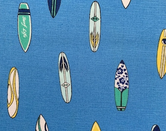 Surfing Fabric Surf Tiki by Ruby Ritz Surfing Retro Green - Etsy