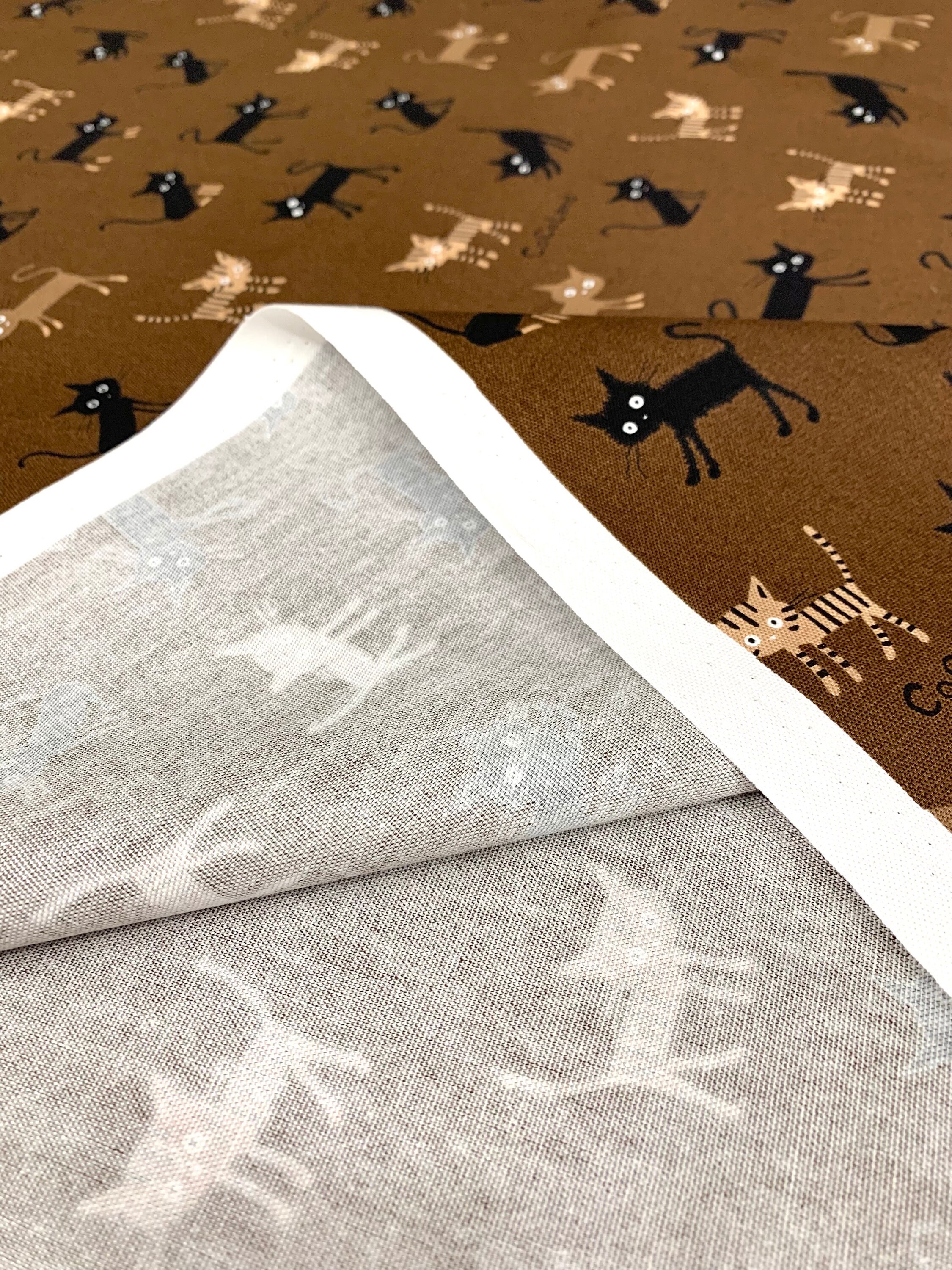 Cocoland Medium Cats Japanese Oxford Cotton Canvas Fabric H Cocoland Medium Cats Japanese Oxford Cotton Canvas Fabric H