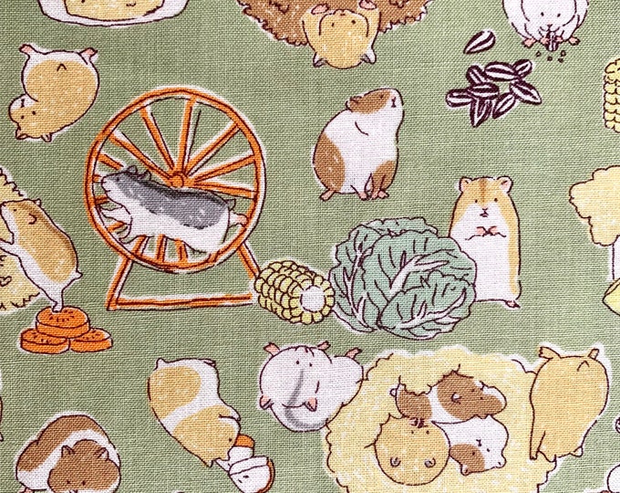 Happy Hamsters Cosmo Kawaii Cotton Fabric AP229011D Green Etsy