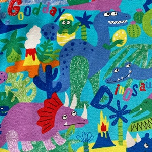 SALE Happy Cloth Dinosaurs Senyo Japanese cotton fabric SK-6300-3C medium blue