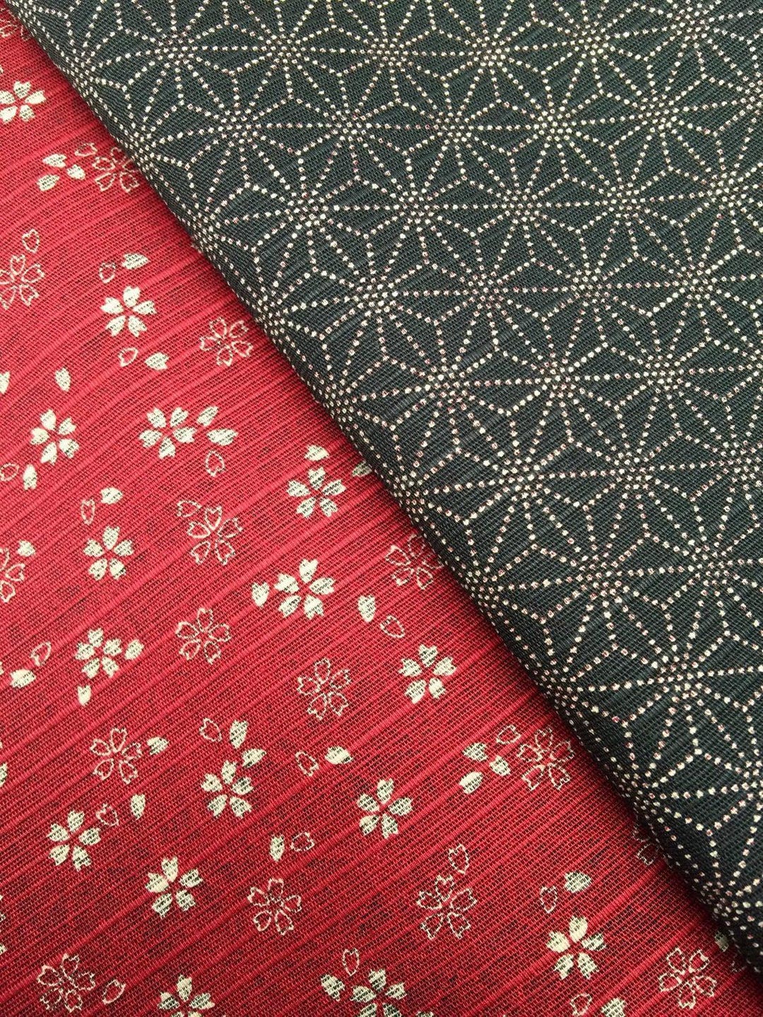 Red & Black Sevenberry Double Sided Sakura Cherry Blossom and