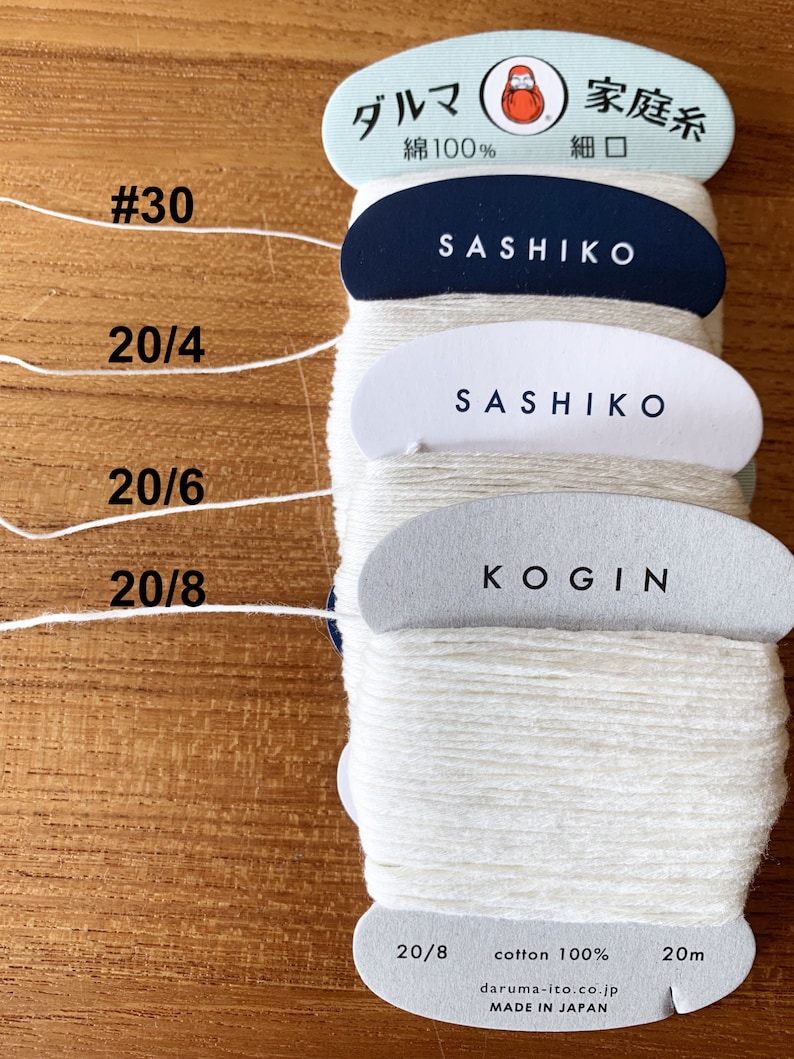 Color #32 Indigo Blue Daruma Hand Sewing Thread Japanese Cotton 100 meter skein size #30 afbeelding 3