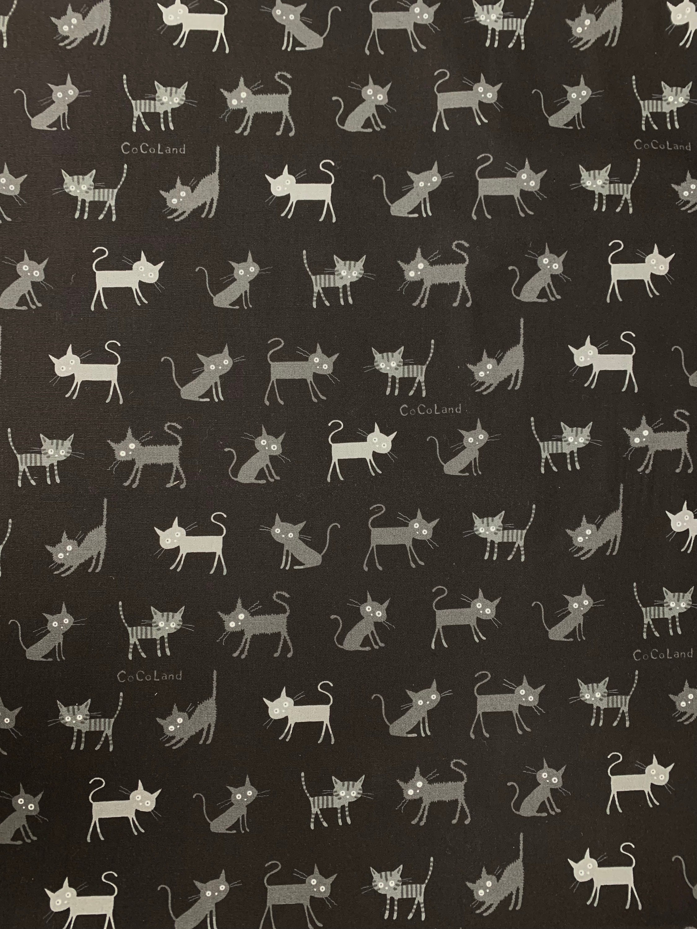 Cocoland Medium Cats Japanese Oxford Cotton Canvas Fabric H Cocoland Medium Cats Japanese Oxford Cotton Canvas Fabric H