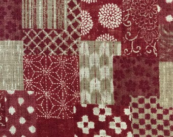 Boro patchwork print Sevenberry Japanese cotton fabric 88500-3-3 red