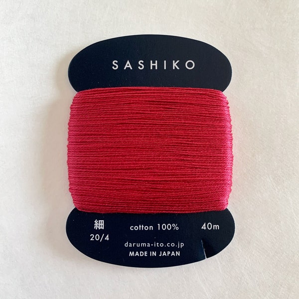 Daruma #221 AKANE Japanese Cotton SASHIKO thread 40 meter skein 20/4 茜 red