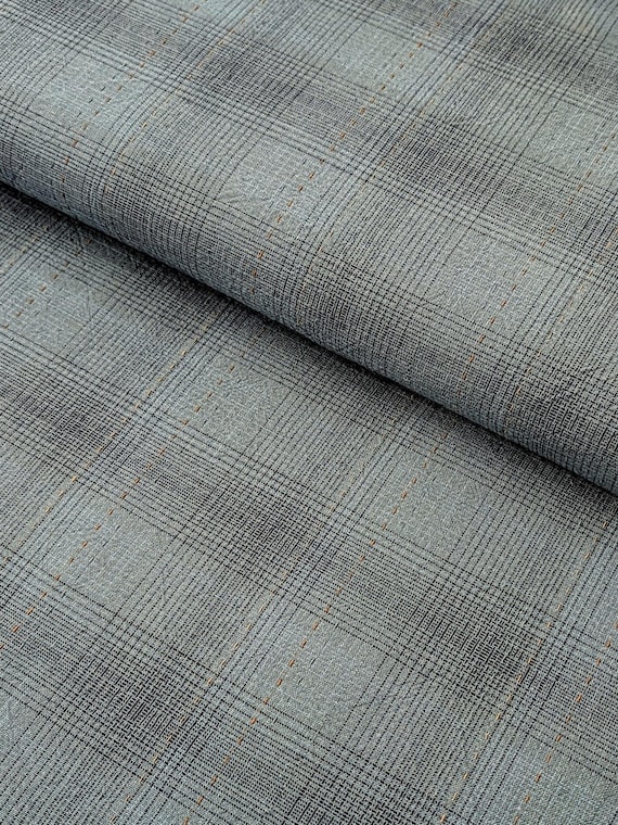 Glen Check Plaid Cotton Japanese Yarn Dyed Fabric - Medium Blue MYD-24-1-9-B