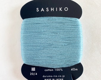 Daruma #226 MIZUIRO Japanese Cotton SASHIKO thread 40 meter skein 20/4 水色 water color blue