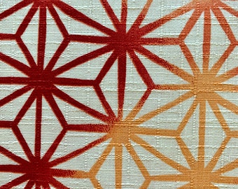 Asanoha Stars Japanese cotton dobby fabric ST-100-1B orange red white