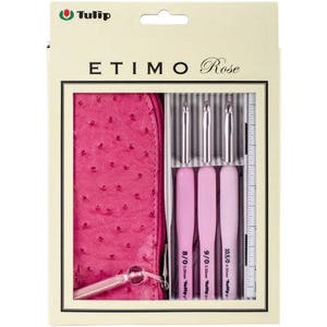 Tulip ETIMO Rose Cushion Grip Crochet Set mini TER-16e pink