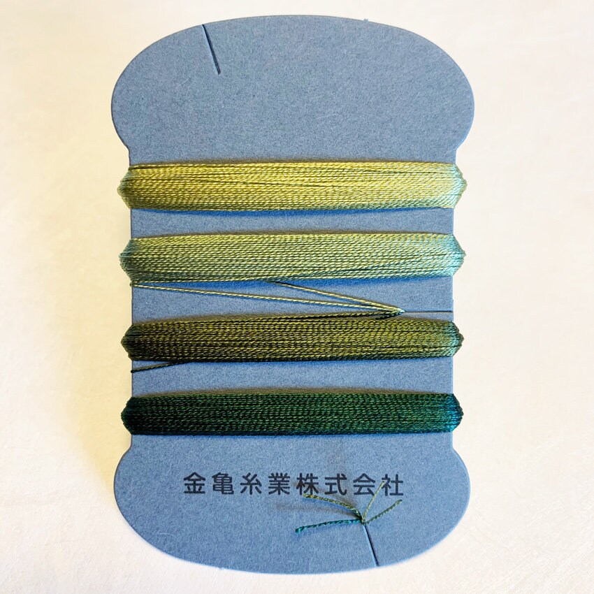 Kinkame #8 SAGE silk thread Japanese 4 color assortment green